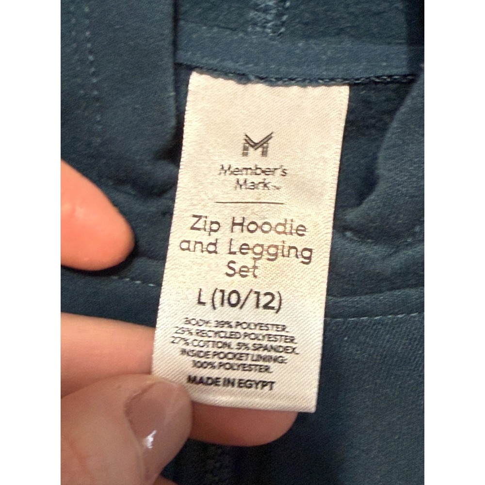 Member's Mark Sweatshirt, Youth Girls Size Large, Blue, Quarter Zipper, Pullover - Picture 6 of 9